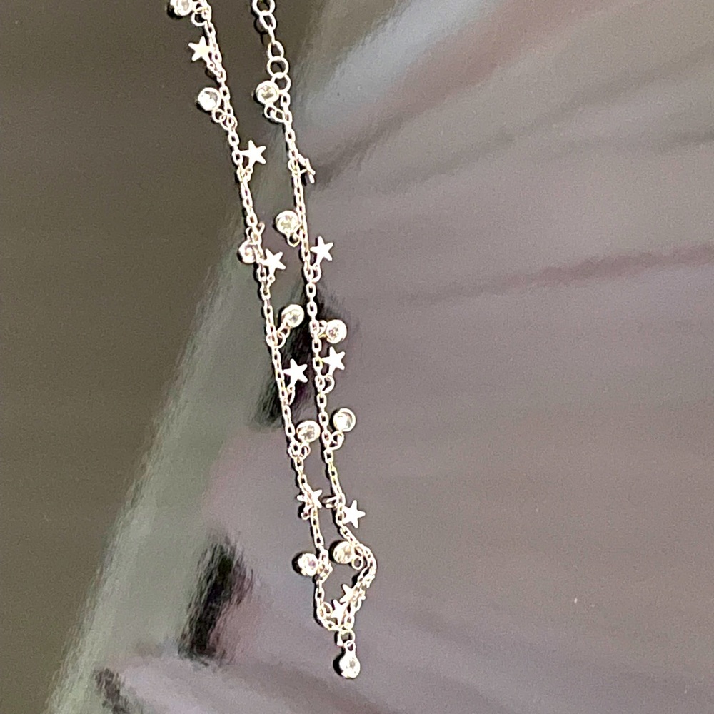 Pure silver ankle bracelet